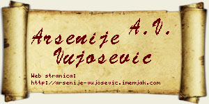 Arsenije Vujošević vizit kartica